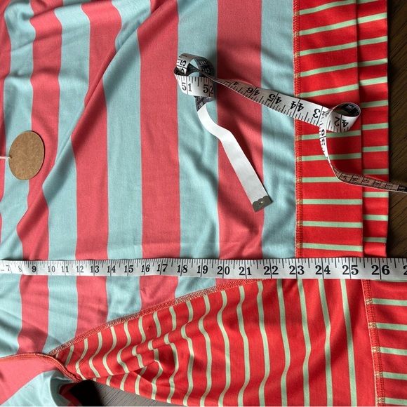 BiBi Coral and Sky Striped Short Sleeve Top - Picture 6 of 6